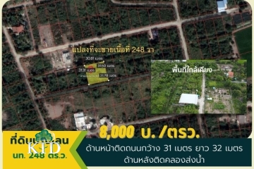 ที่ดินบางเลน นท.248 ตร.ว. 2โฉนด ถมแล้ว